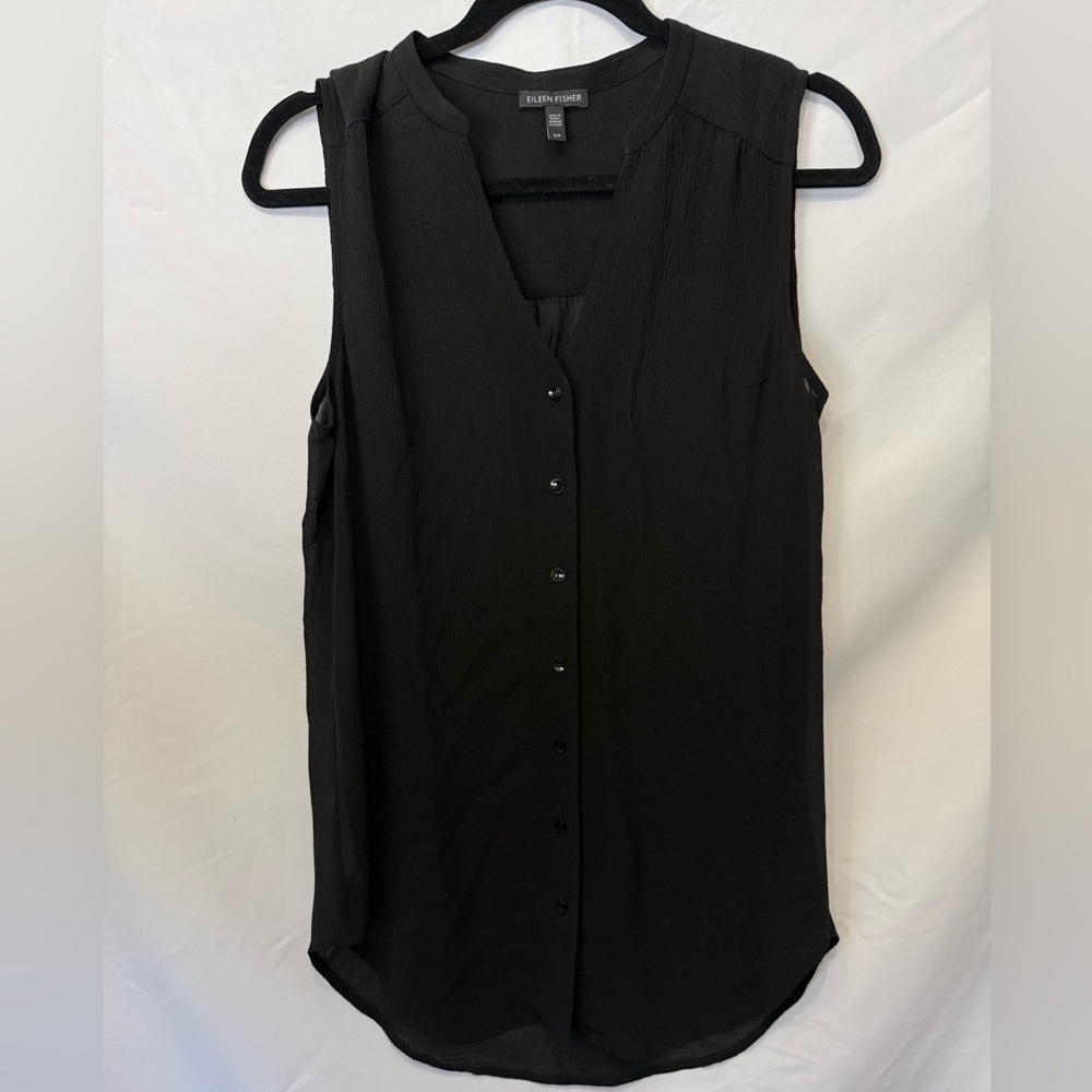 Eileen Fisher Black Sleeveless Blouse